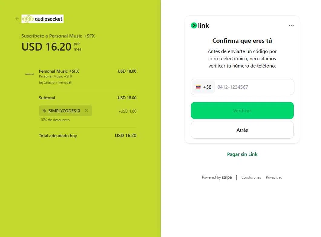 Audiosocket Blog checkout page showing Audiosocket Blog promo code box | Screenshot taken by SimplyCodes community member on Jan 3, 2026