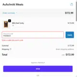 Aufschnitt Meats coupon verification screenshot