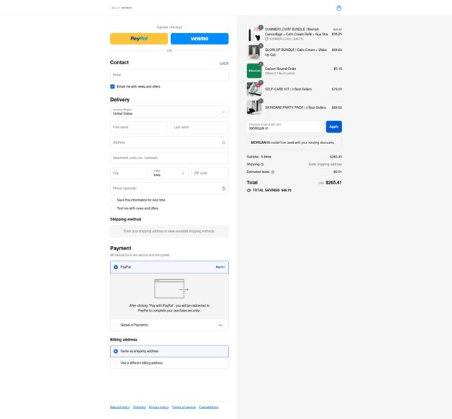 August + Monroe checkout page showing August + Monroe discount code box | Screenshot taken by SimplyCodes community member on Sep 8, 2025