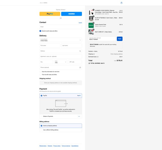 August + Monroe checkout page showing August + Monroe discount code box | Screenshot taken by SimplyCodes community member on Sep 3, 2025