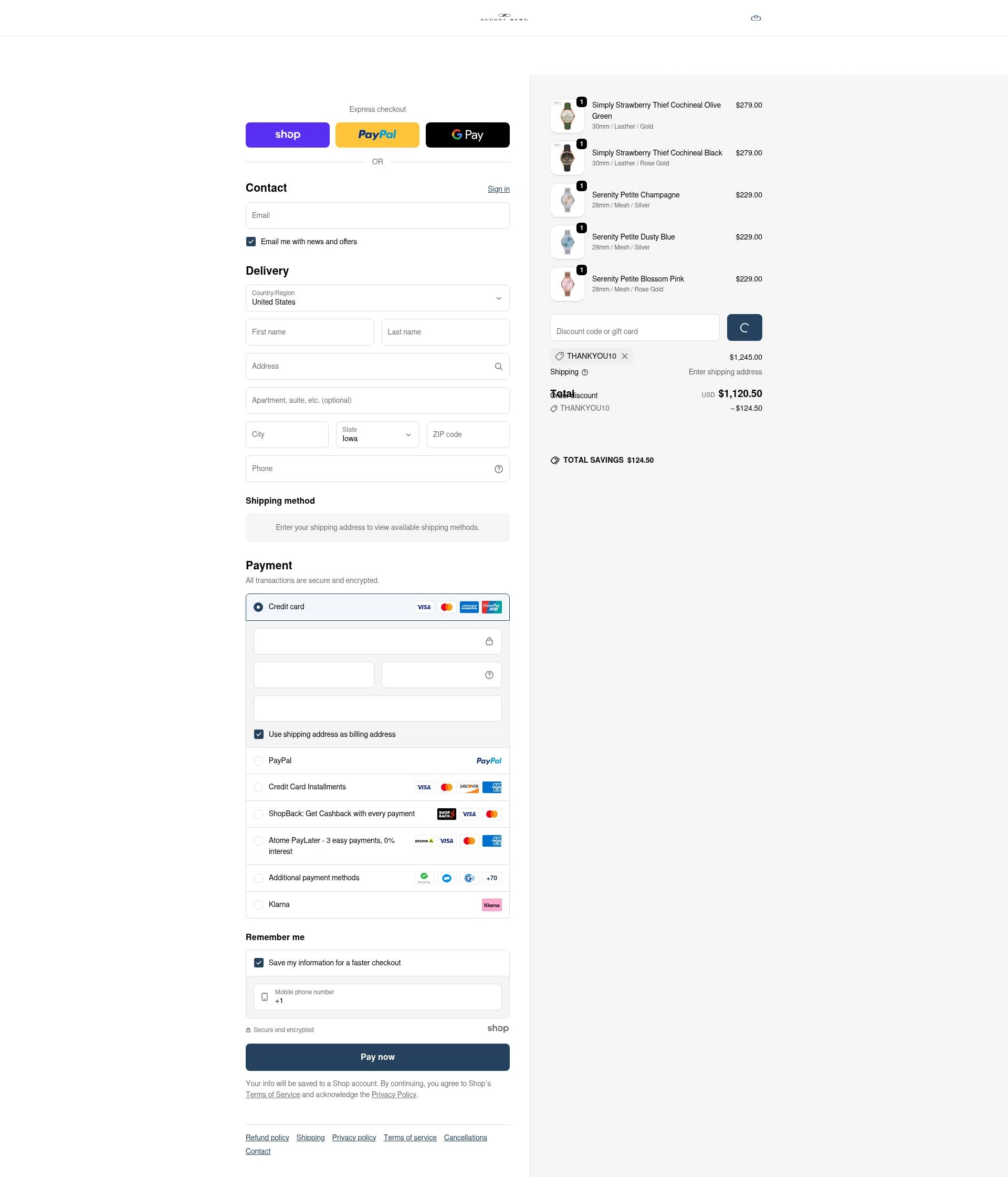 August Berg checkout page showing August Berg discount code box | Screenshot taken by SimplyCodes community member on Dec 17, 2025