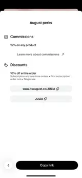 JULIA coupon verification screenshot