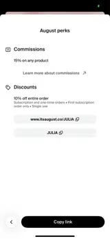 JULIA coupon verification screenshot