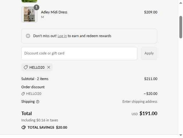 Auguste checkout page showing Auguste promo code box | Screenshot taken by SimplyCodes community member on Aug 22, 2025