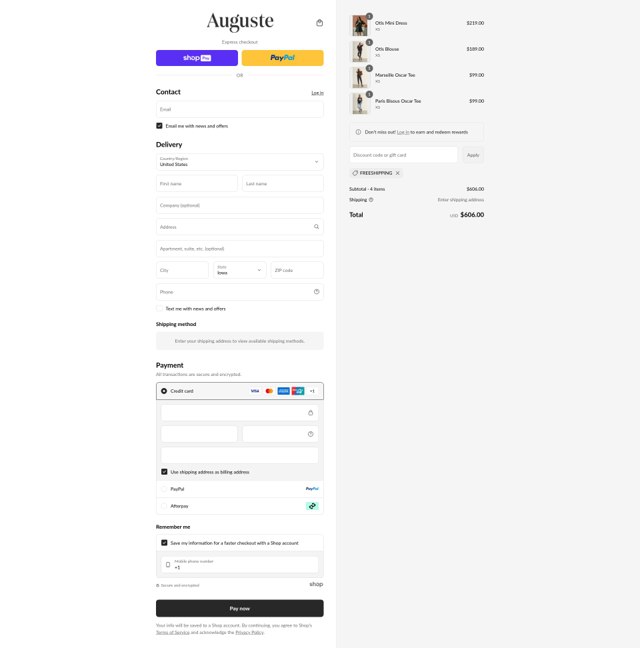Auguste The Label checkout page showing Auguste The Label discount code box | Screenshot taken by SimplyCodes community member on Aug 24, 2025