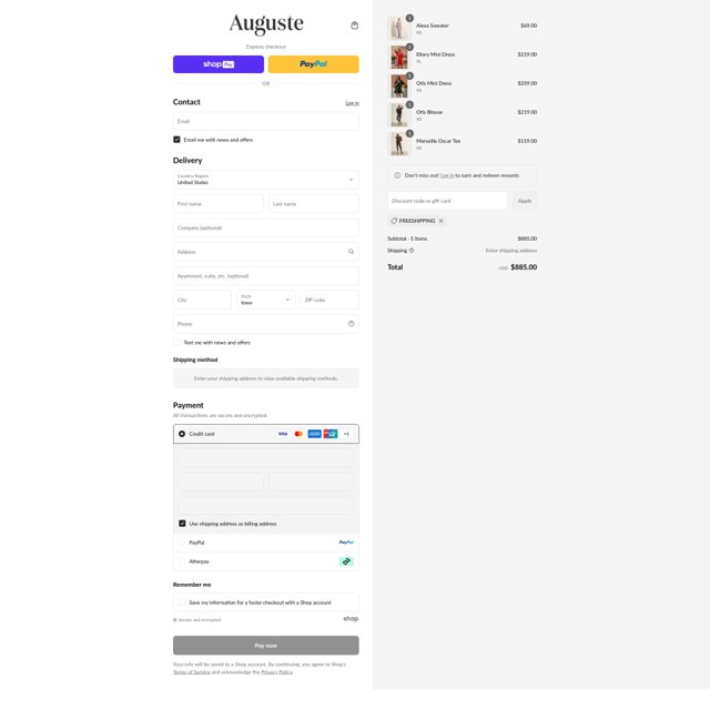Auguste The Label checkout page showing Auguste The Label discount code box | Screenshot taken by SimplyCodes community member on Aug 28, 2025