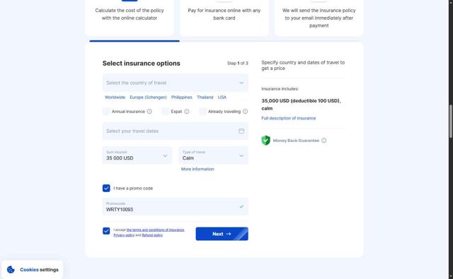 Auras Insurance checkout page showing Auras Insurance promo code box | Screenshot taken by SimplyCodes community member on Aug 5, 2025