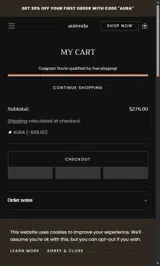 AURA coupon verification screenshot