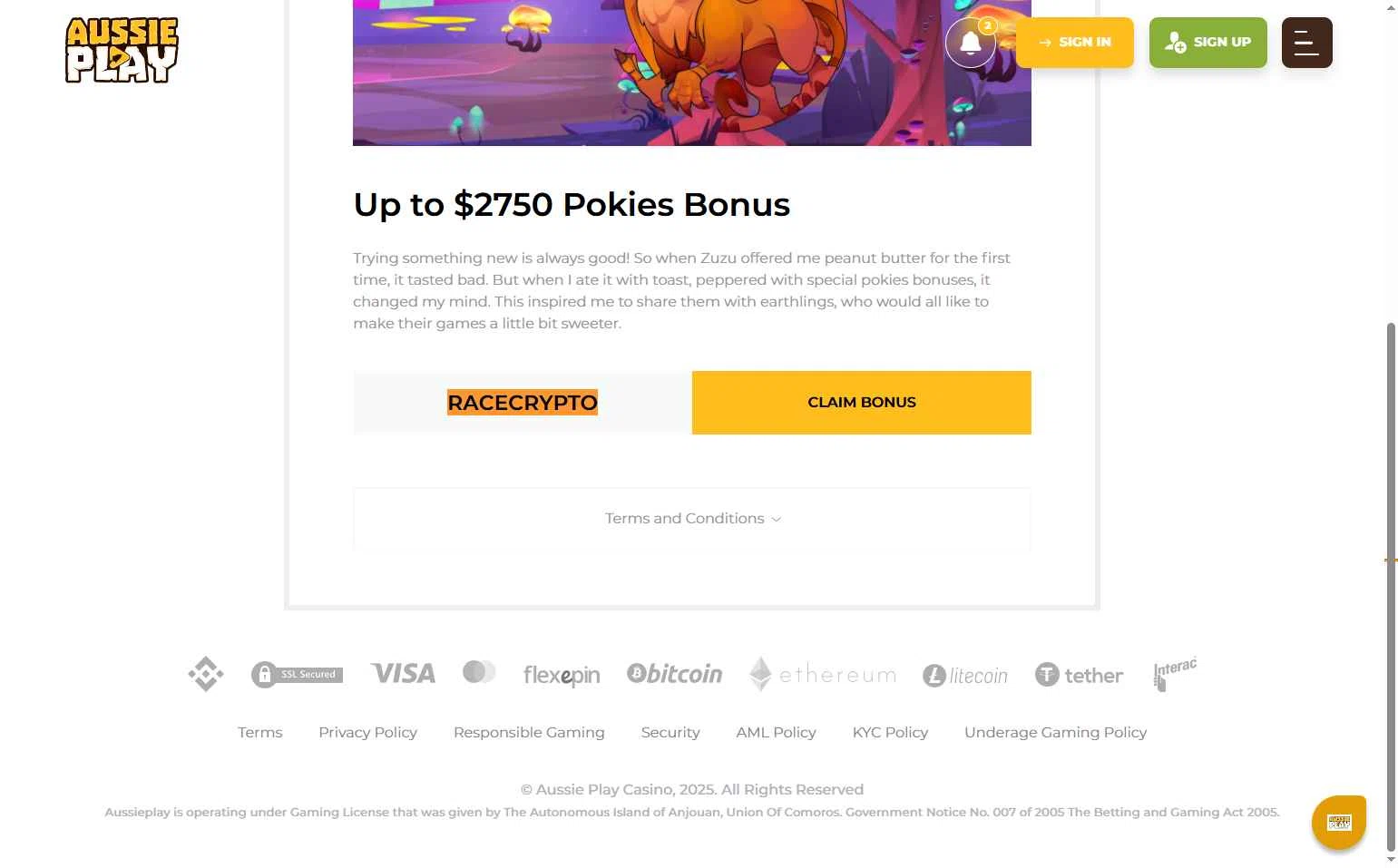 Aussie Play checkout page showing Aussie Play promo code box | Screenshot taken by SimplyCodes community member on Dec 15, 2025