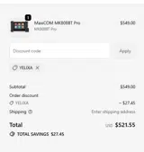 YELIXA coupon verification screenshot