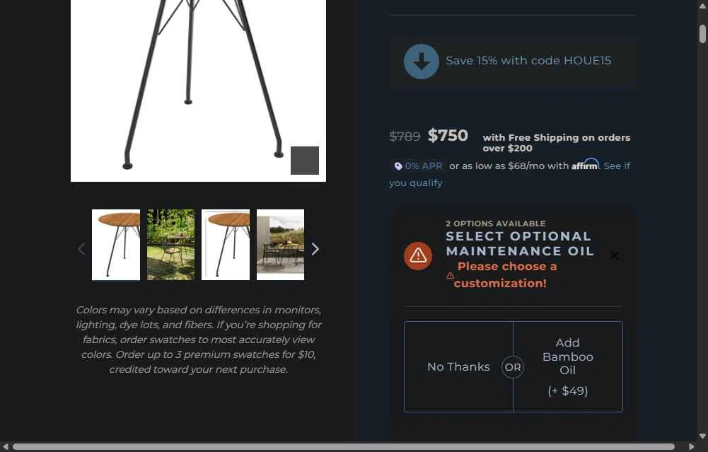 AuthenTEAK checkout page showing AuthenTEAK promo code box | Screenshot taken by SimplyCodes community member on Jun 18, 2025