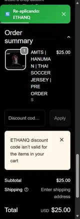 ETHANQ coupon verification screenshot