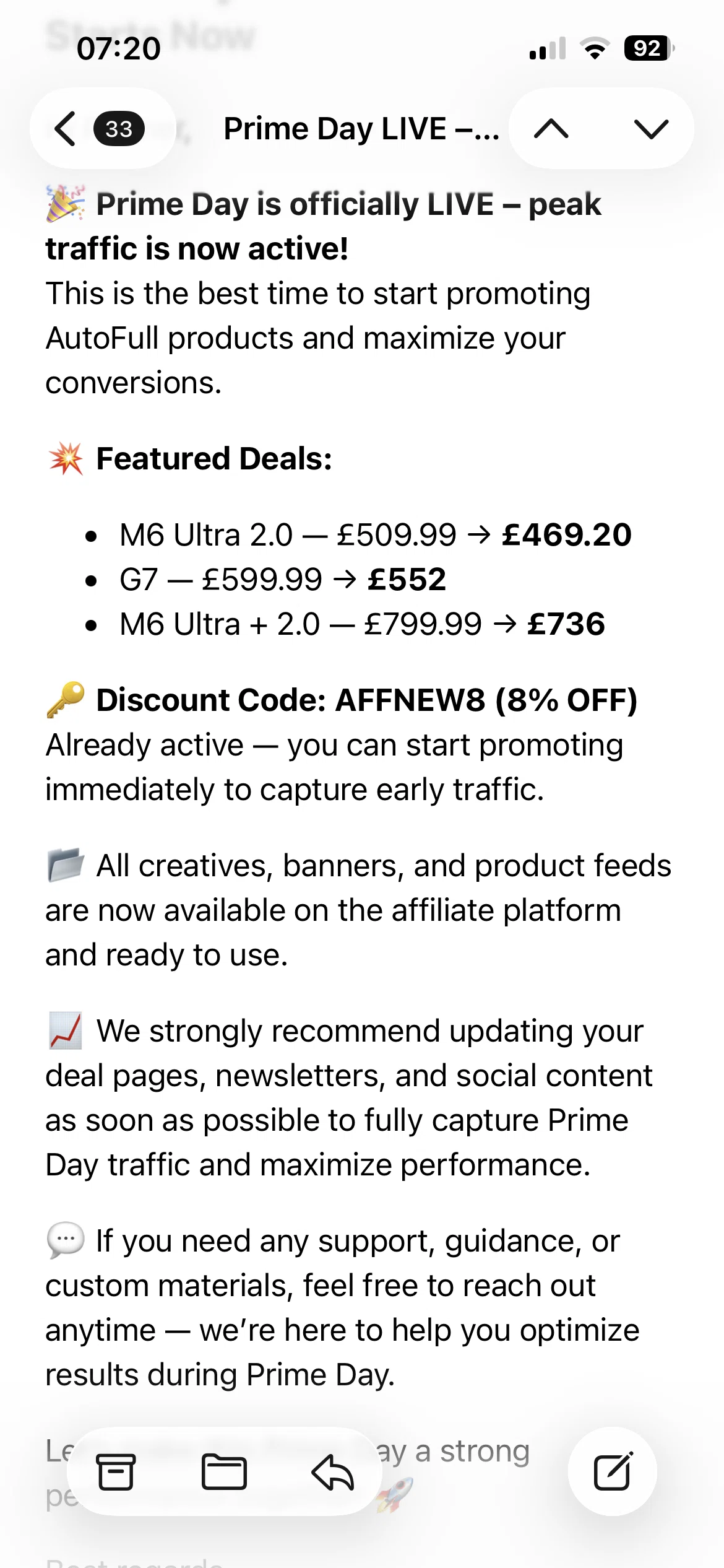 AutoFull promo code screenshot showing code AFFNEW8 applied at AutoFull checkout page. Uploaded by SimplyCodes community member Grace777 on Jun 16, 2026