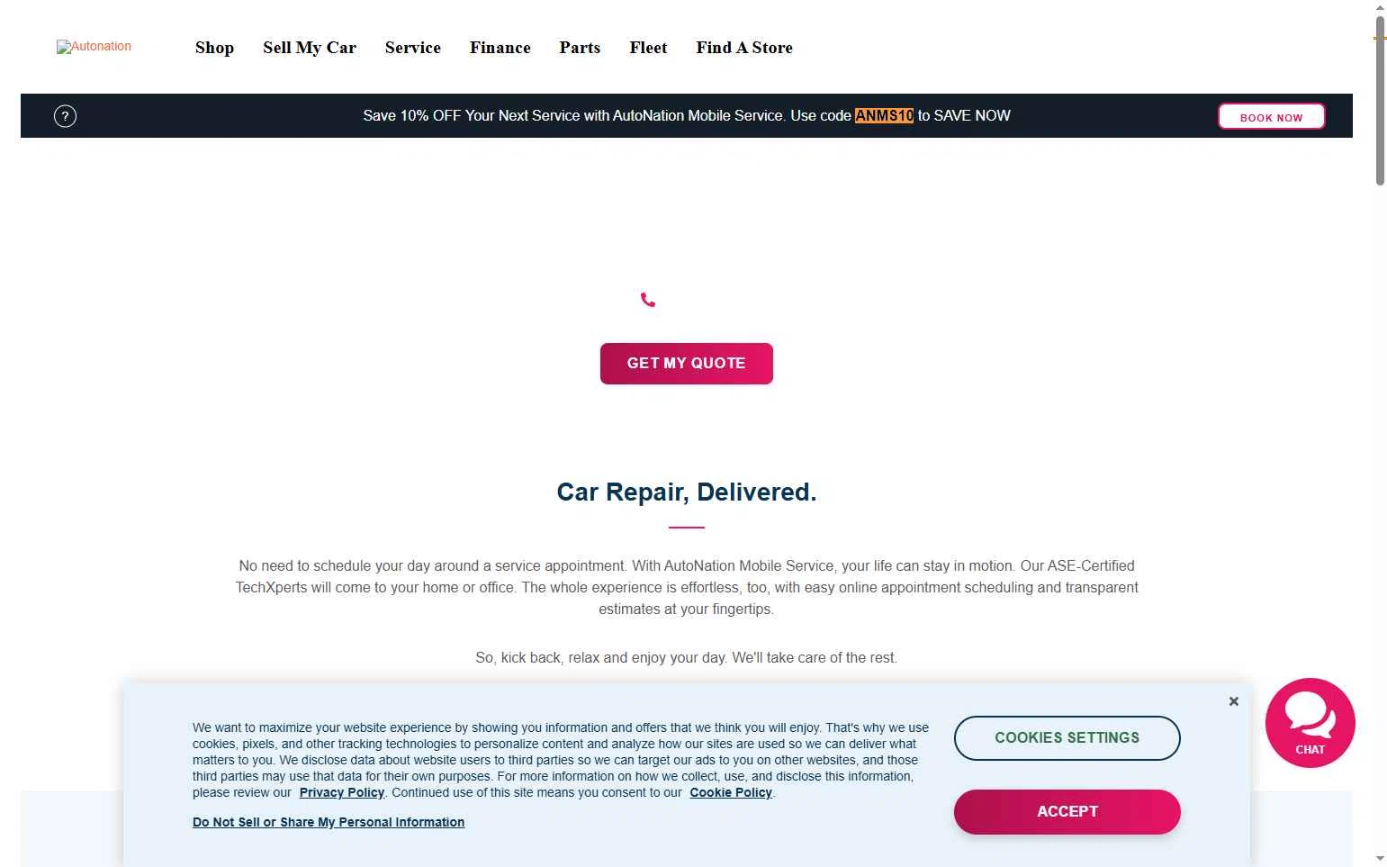 AutoNation checkout page showing AutoNation promo code box | Screenshot taken by SimplyCodes community member on Aug 13, 2025