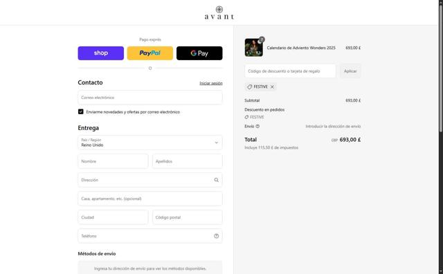 Avant Skincare checkout page showing Avant Skincare promo code box | Screenshot taken by SimplyCodes community member on Sep 14, 2025