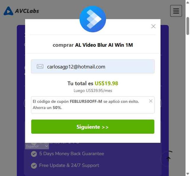 AVCLabs checkout page showing AVCLabs promo code box | Screenshot taken by SimplyCodes community member on Jul 21, 2025