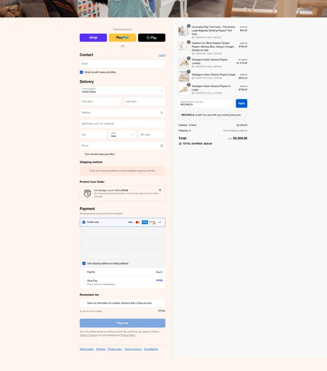 Avenlur checkout page showing Avenlur discount code box | Screenshot taken by SimplyCodes community member on Sep 2, 2025