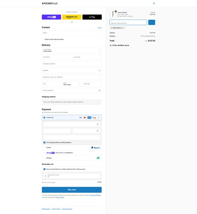 Avocado checkout page showing Avocado discount code box | Screenshot taken by SimplyCodes community member on Dec 12, 2024