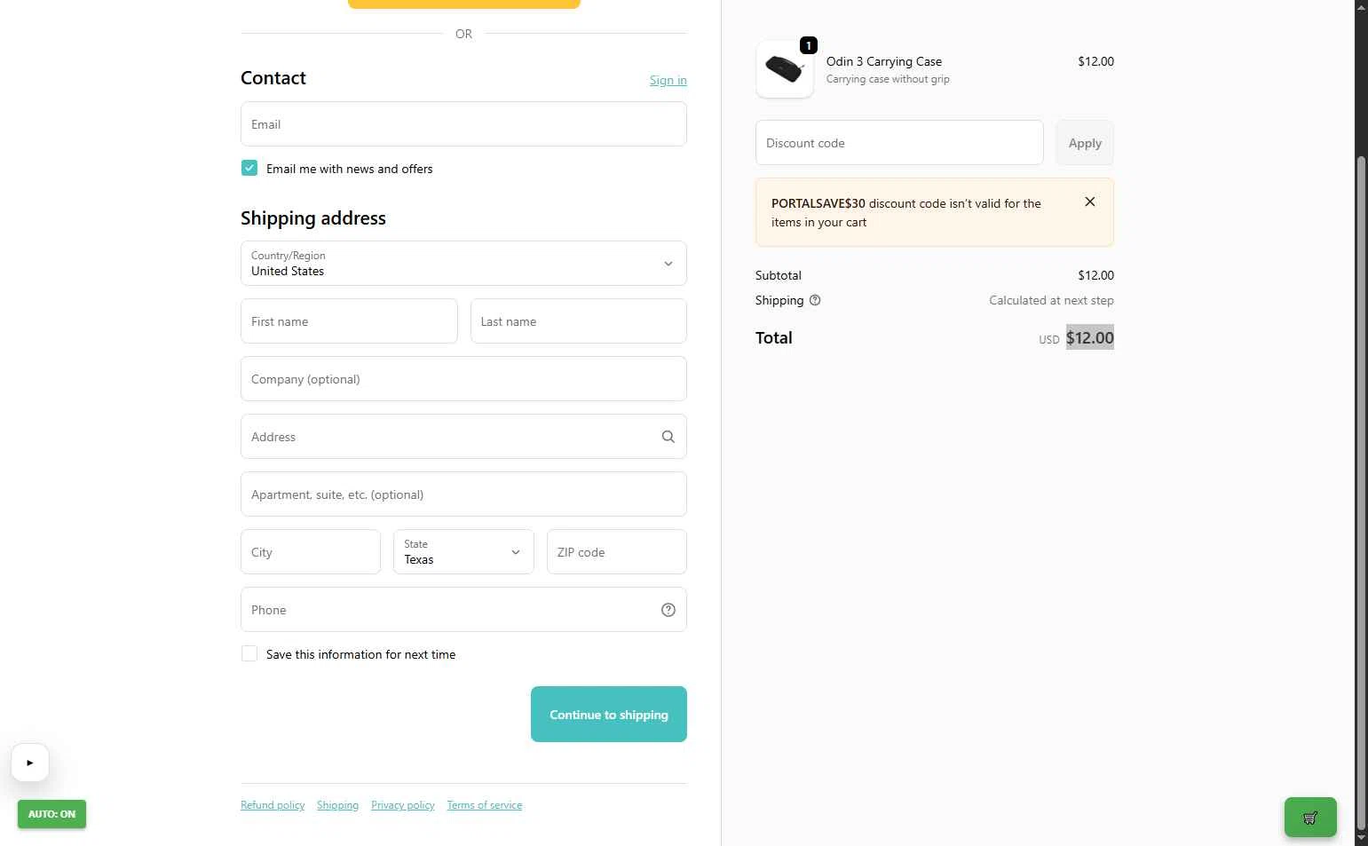 AYN checkout page showing AYN discount code box | Screenshot taken by SimplyCodes community member on Jan 25, 2026