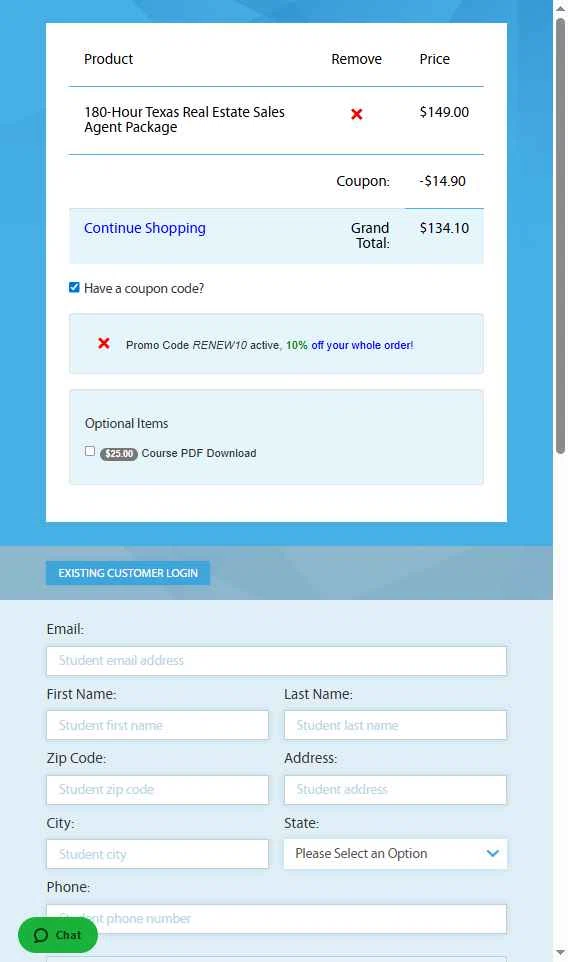 AYPO Real Estate checkout page showing AYPO Real Estate coupon code box | Screenshot taken by SimplyCodes community member on Sep 26, 2025