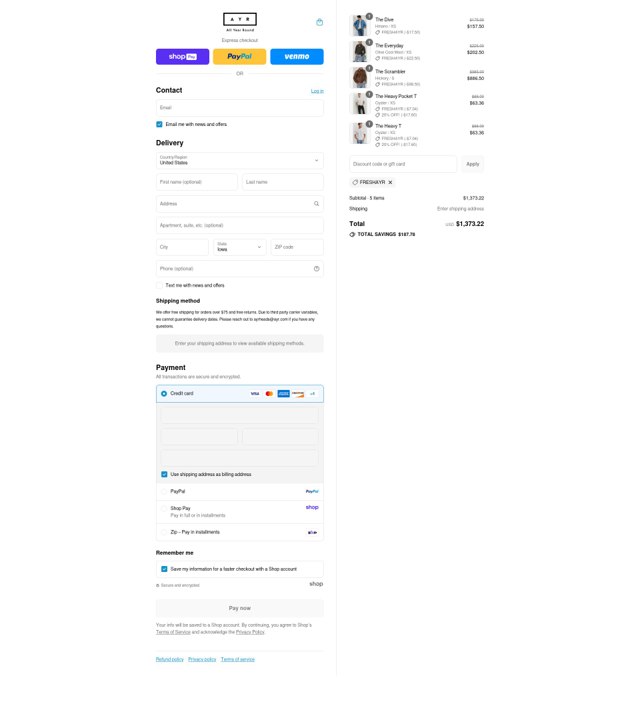 AYR checkout page showing AYR promo code box | Screenshot taken by SimplyCodes community member on Aug 27, 2025
