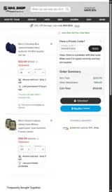 Arizona Coyotes Shop coupon verification screenshot