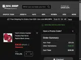 Arizona Coyotes Shop coupon verification screenshot