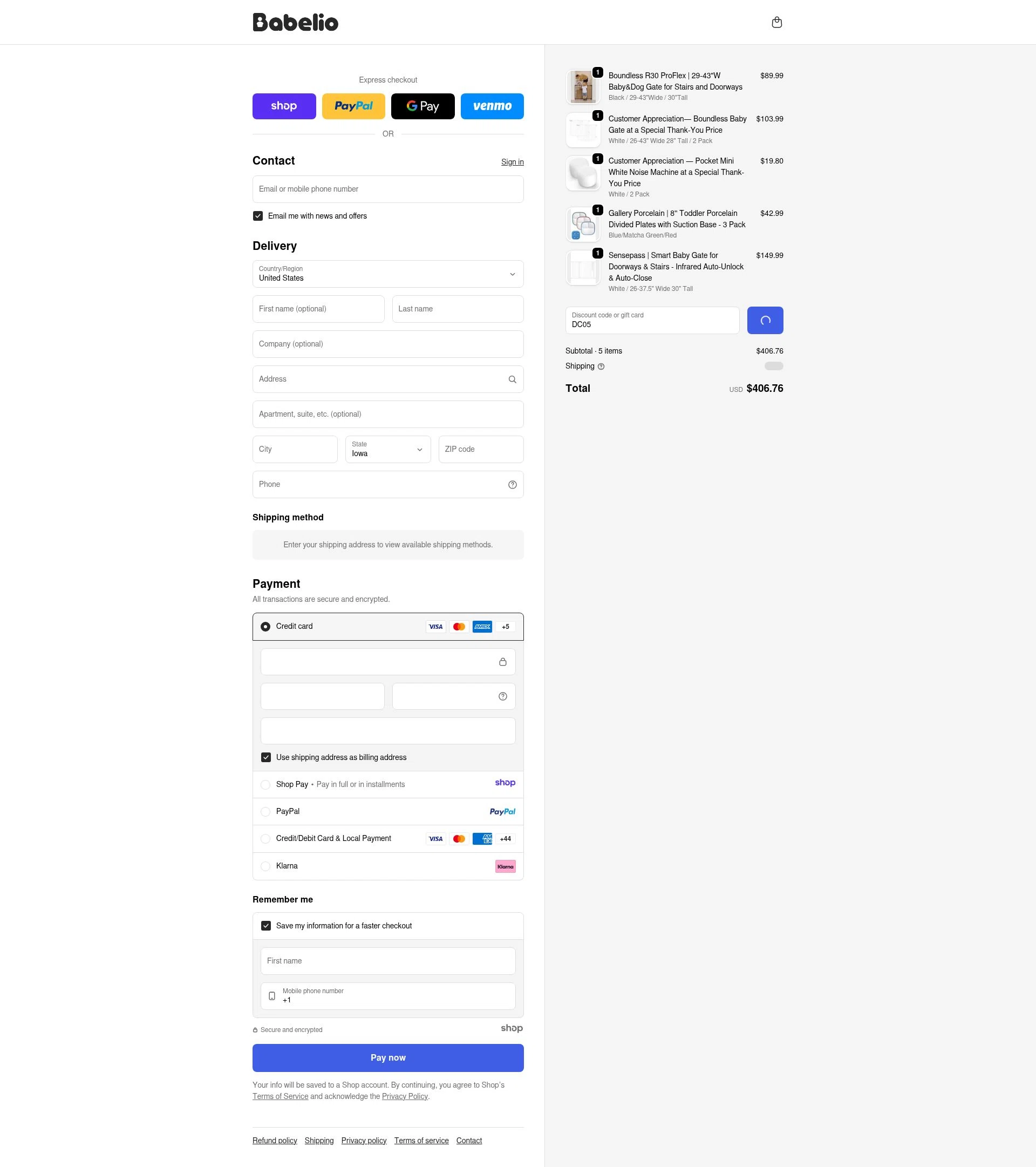 BabelioBaby checkout page showing BabelioBaby promo code box | Screenshot taken by SimplyCodes community member on Jan 3, 2026