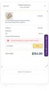 GOOGB10 coupon verification screenshot
