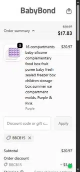 BBCB15 coupon verification screenshot