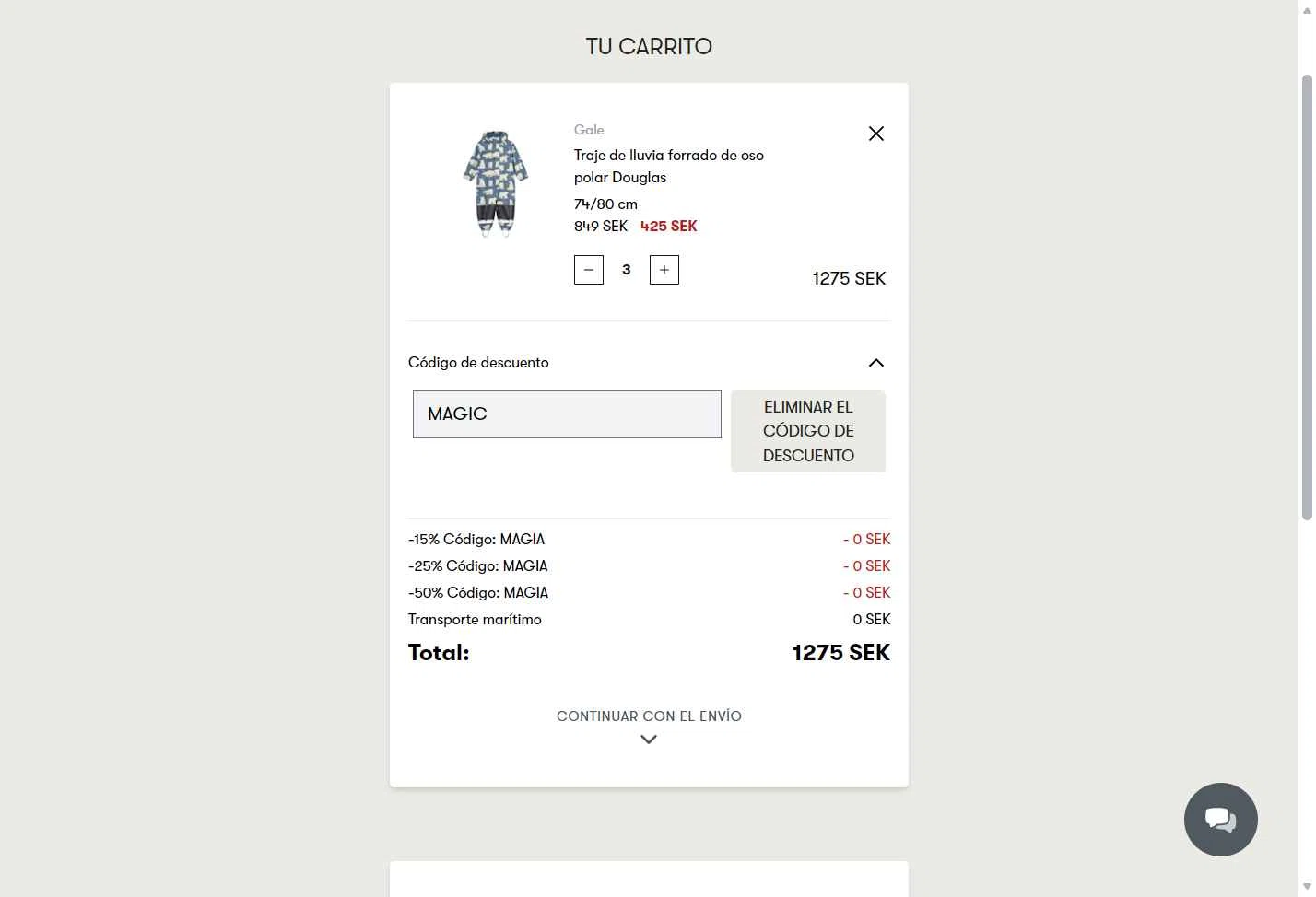 Babyshop checkout page showing Babyshop promo code box | Screenshot taken by SimplyCodes community member on Dec 19, 2025