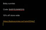 BABYSUNNIES10 coupon verification screenshot