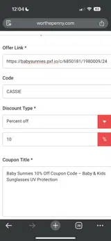 CASSIE coupon verification screenshot