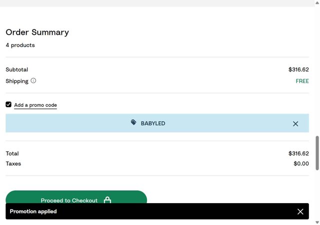 Babyzen checkout page showing Babyzen discount code box | Screenshot taken by SimplyCodes community member on Aug 22, 2025