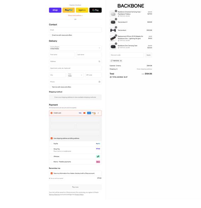Backbone checkout page showing Backbone discount code box | Screenshot taken by SimplyCodes community member on Sep 8, 2025