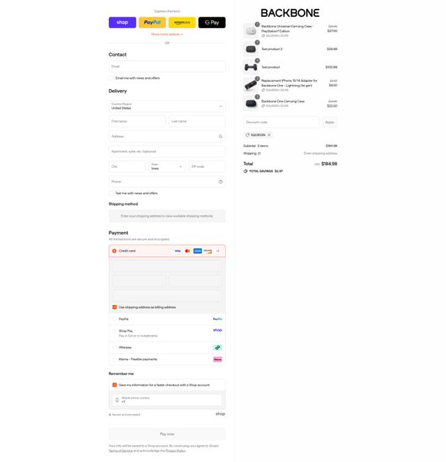 Backbone checkout page showing Backbone discount code box | Screenshot taken by SimplyCodes community member on Sep 8, 2025
