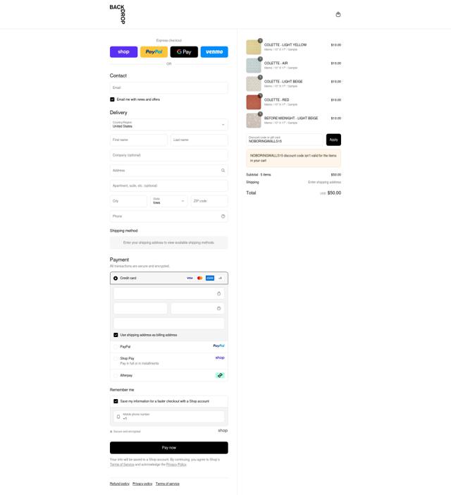 Backdrop checkout page showing Backdrop promo code box | Screenshot taken by SimplyCodes community member on Sep 15, 2025