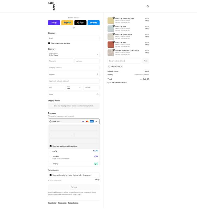 Backdrop checkout page showing Backdrop promo code box | Screenshot taken by SimplyCodes community member on Sep 11, 2025