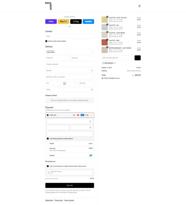 Backdrop checkout page showing Backdrop promo code box | Screenshot taken by SimplyCodes community member on Sep 7, 2025