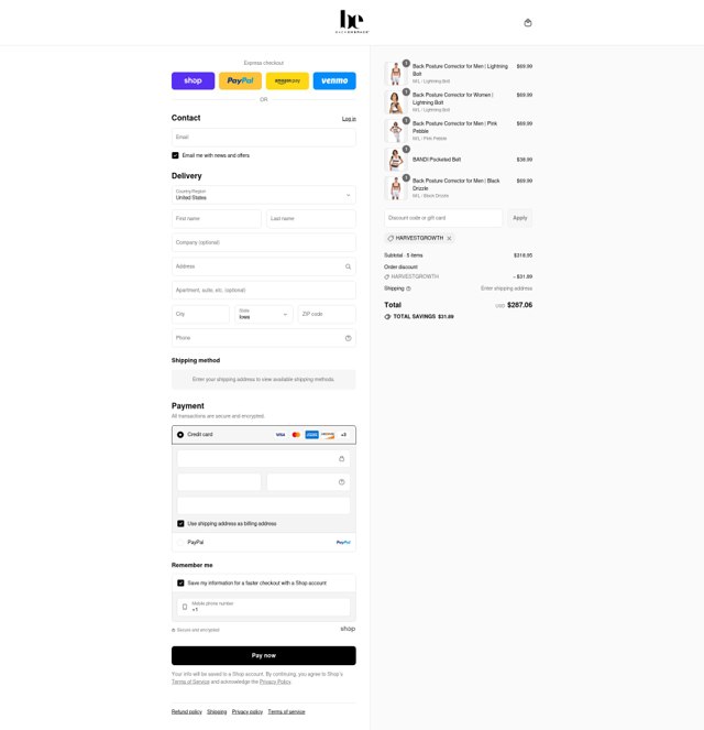 Back Embrace checkout page showing Back Embrace promo code box | Screenshot taken by SimplyCodes community member on Aug 28, 2025
