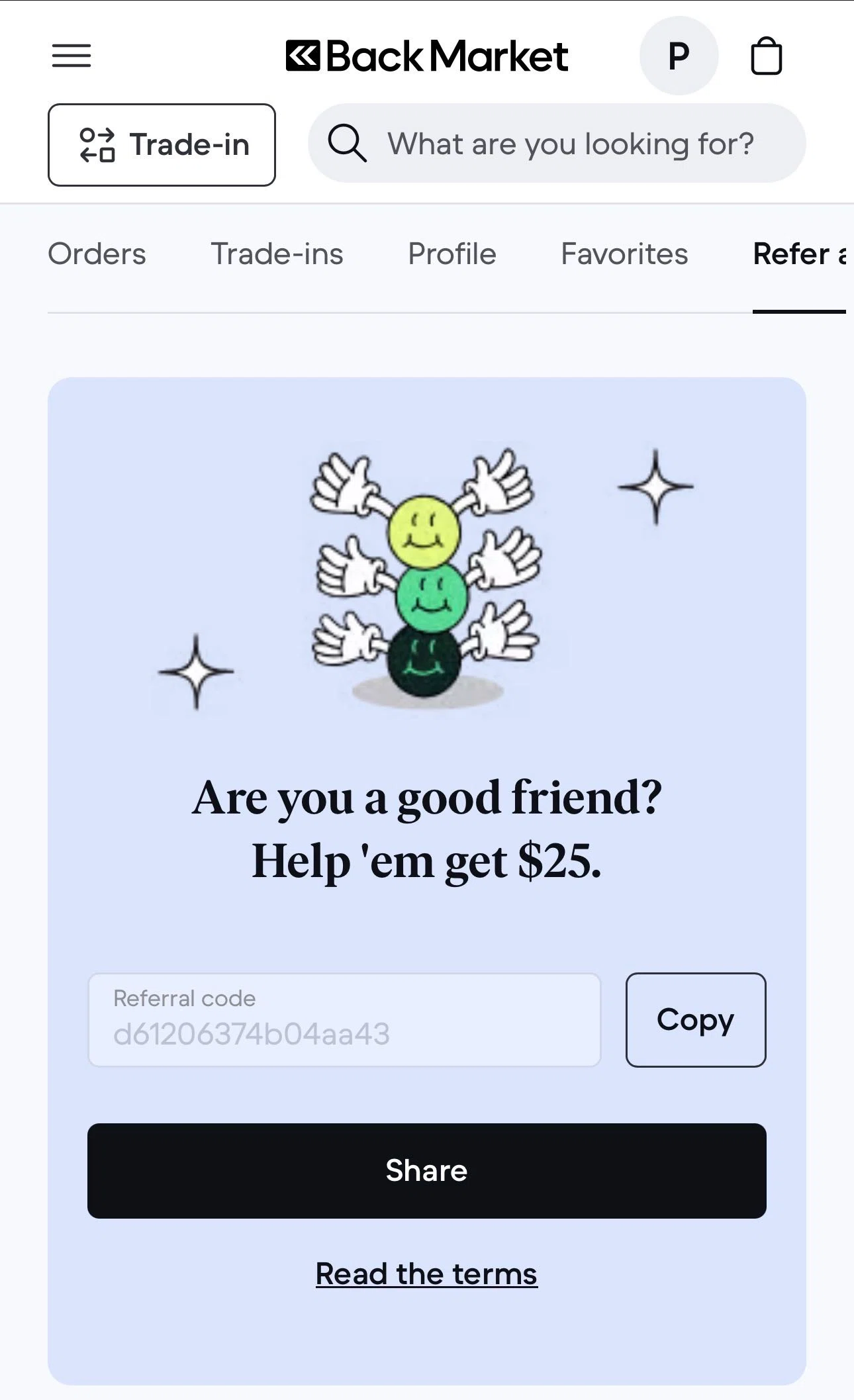 Back Market promo code screenshot showing code d61206374b04aa43 applied at Back Market checkout page. Uploaded by SimplyCodes community member ShieldFalcon6690 on Dec 13, 2025