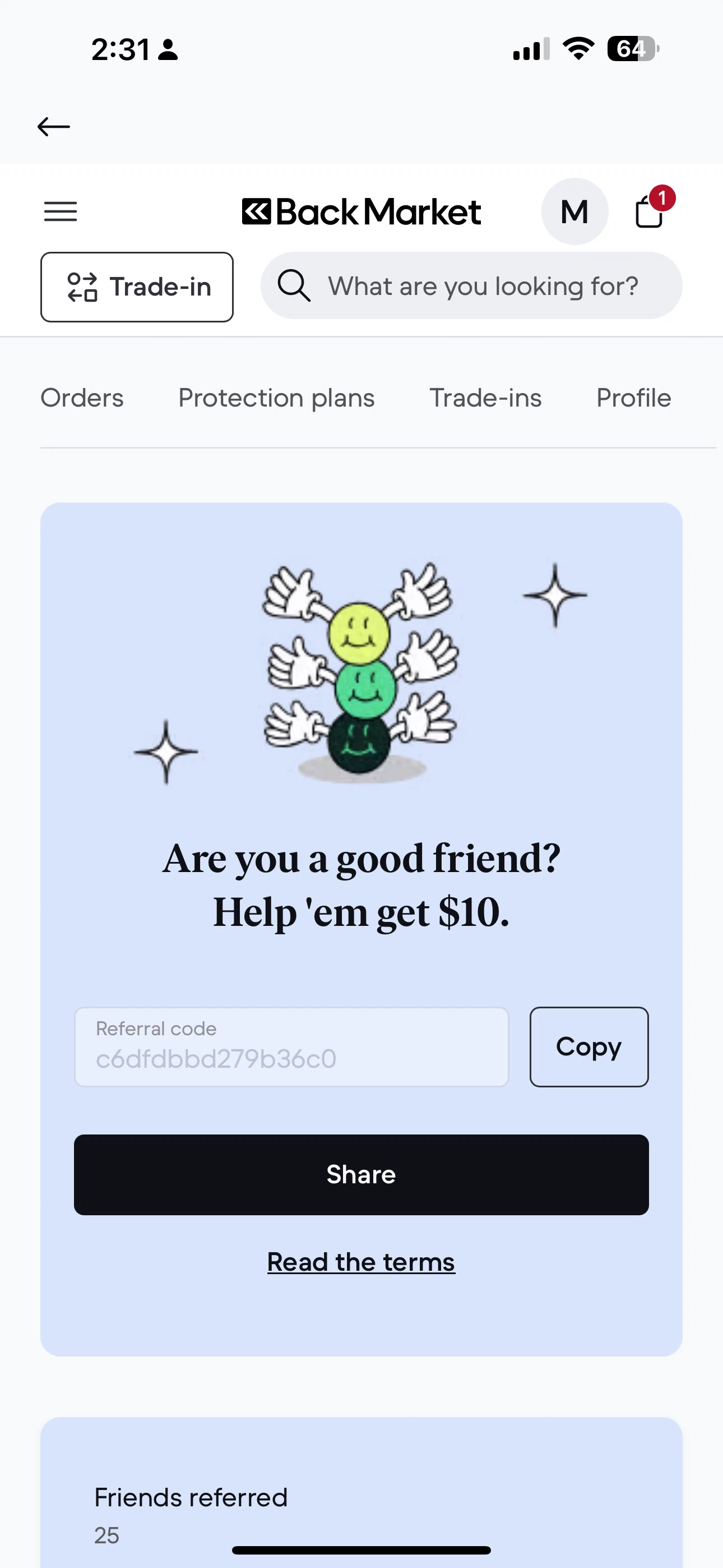 Back Market promo code screenshot showing code c6dfdbbd279b36c0 applied at Back Market checkout page. Uploaded by SimplyCodes community member ShieldFalcon6690 on Jan 19, 2026