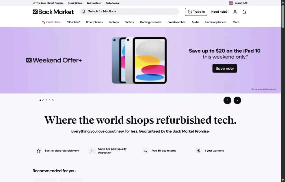 Verification screenshot for $10 Off Storewide at Back Market - 33d ago