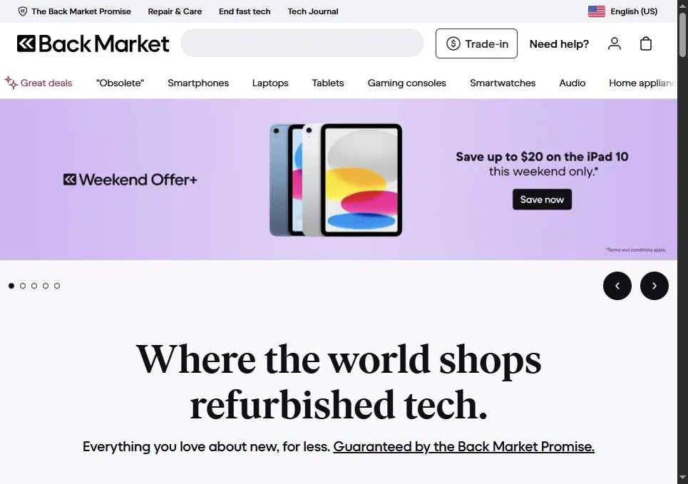 Verification screenshot for $10 Off Storewide at Back Market - 33d ago