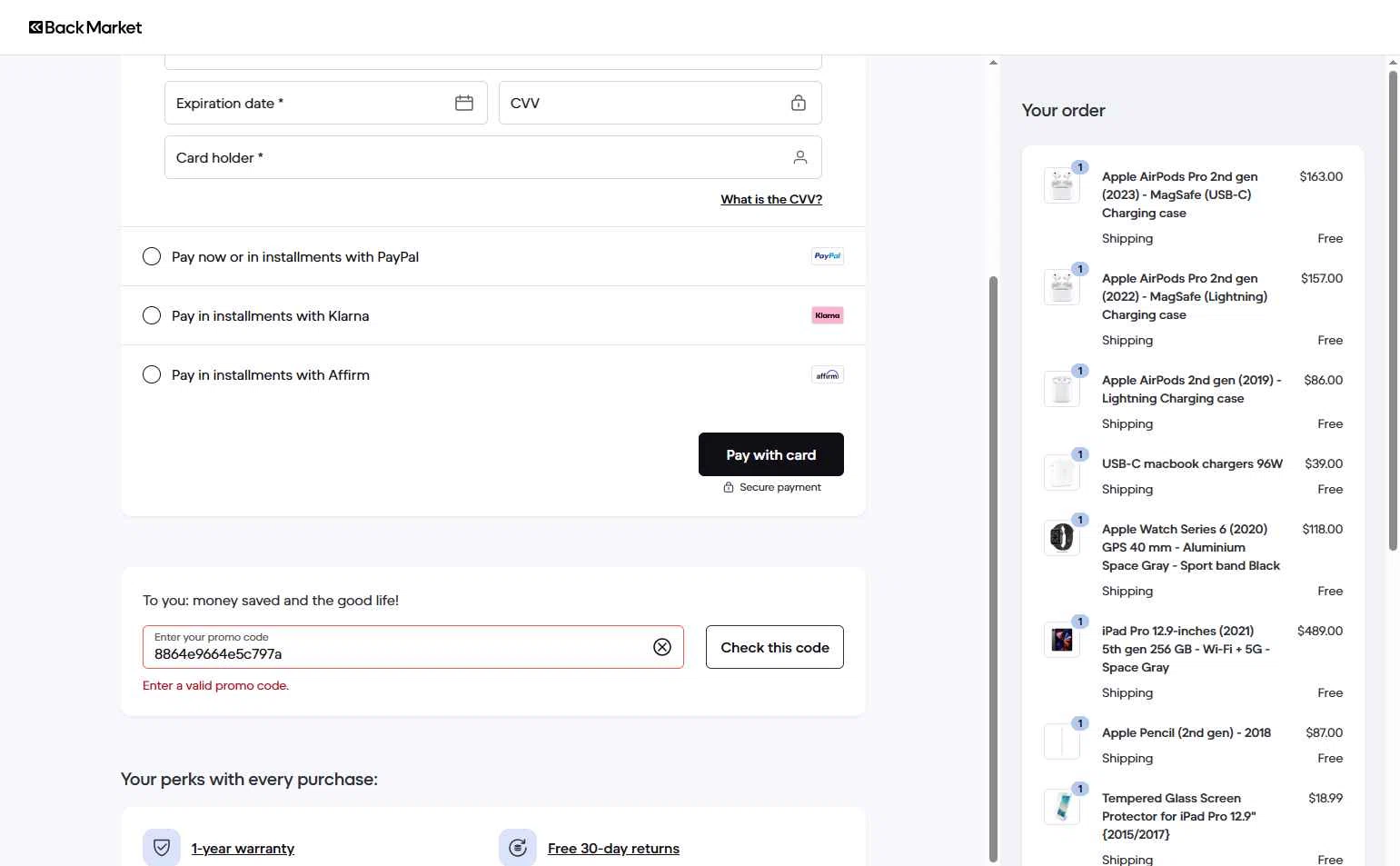 Verification screenshot for 15% Off Storewide at Back Market - 47d ago