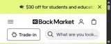 Back Market coupon verification screenshot