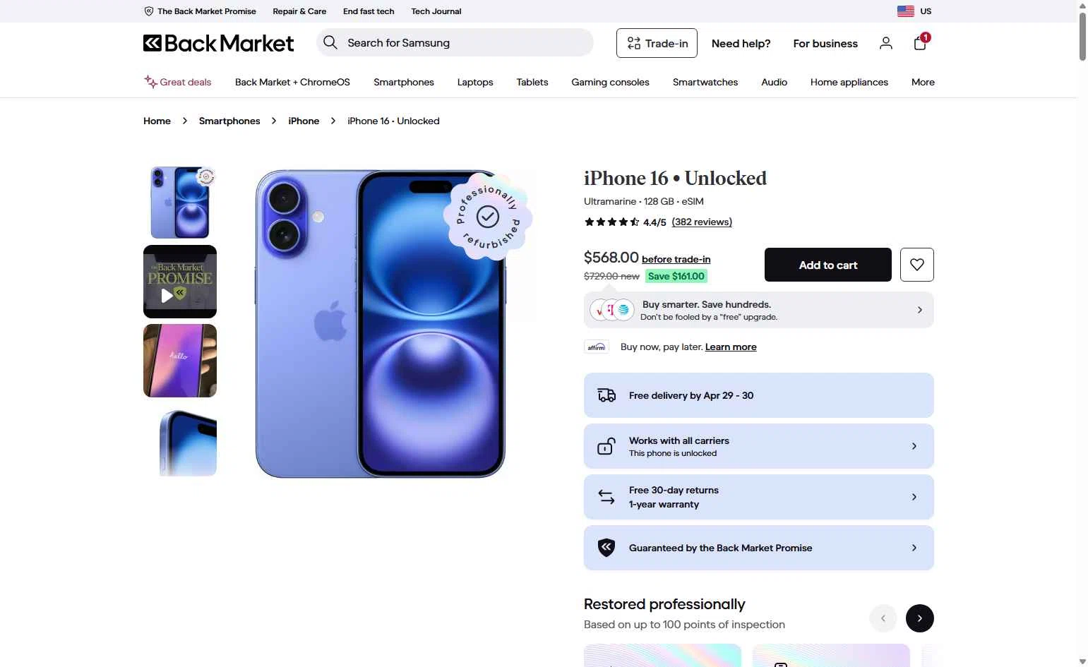 Verification screenshot for 10% Off Storewide at Back Market — 37d ago