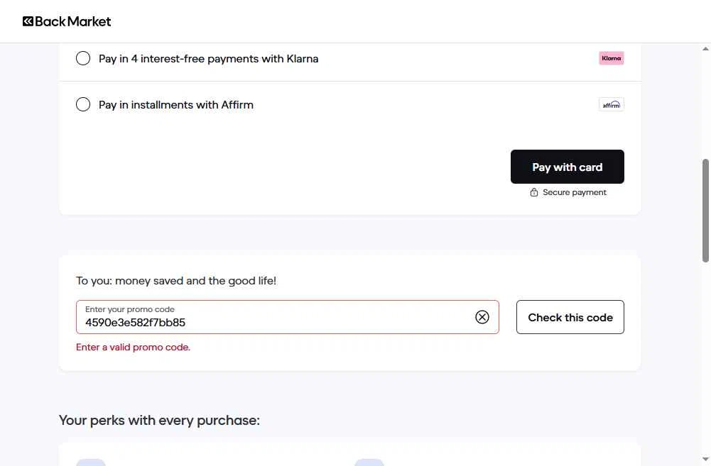 Verification screenshot for $25 Off Storewide (Members Only) at Back Market - 6mo ago