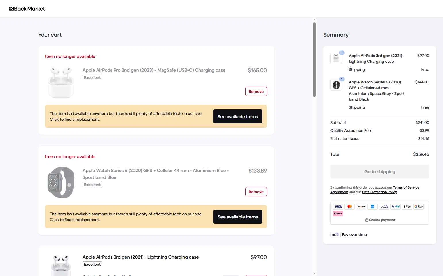 Back Market checkout page showing Back Market promo code box | Screenshot taken by SimplyCodes community member on Dec 7, 2025