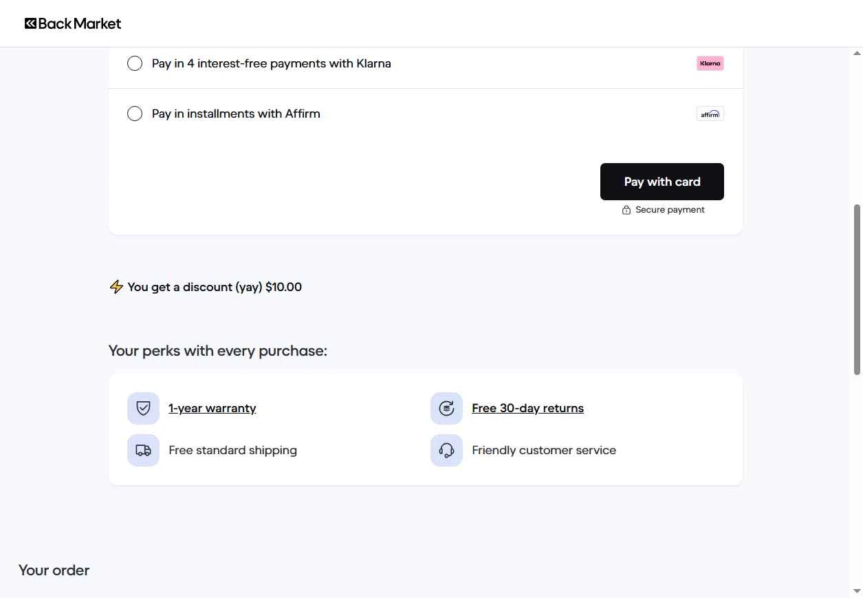 Verification screenshot for $25 Off Storewide at Back Market — 2mo ago